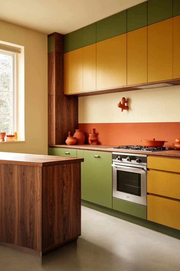 Warm earth tone 70s kitchen, idea 2
