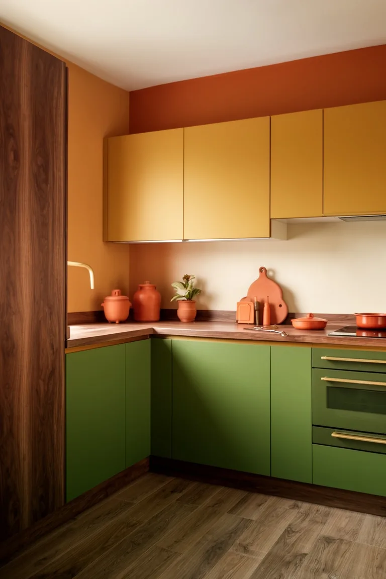 Warm earth tone 70s kitchen, idea 5