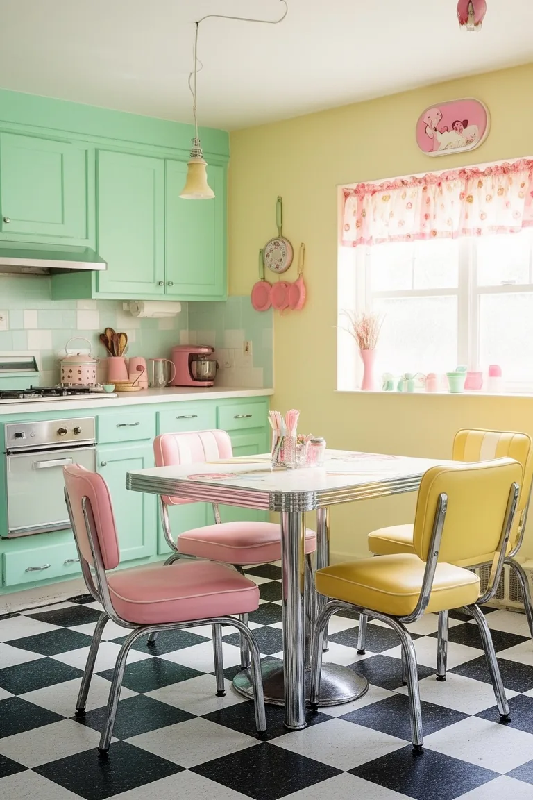 Retro kitchen dinette seating, idea 1