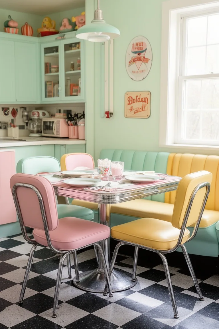 Retro kitchen dinette seating, idea 2