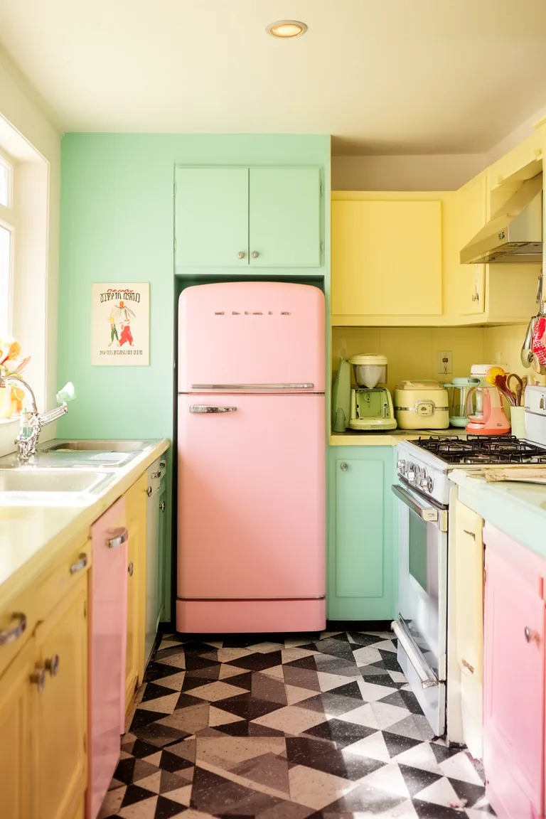 Retro kitchen pastel appliances, idea 1