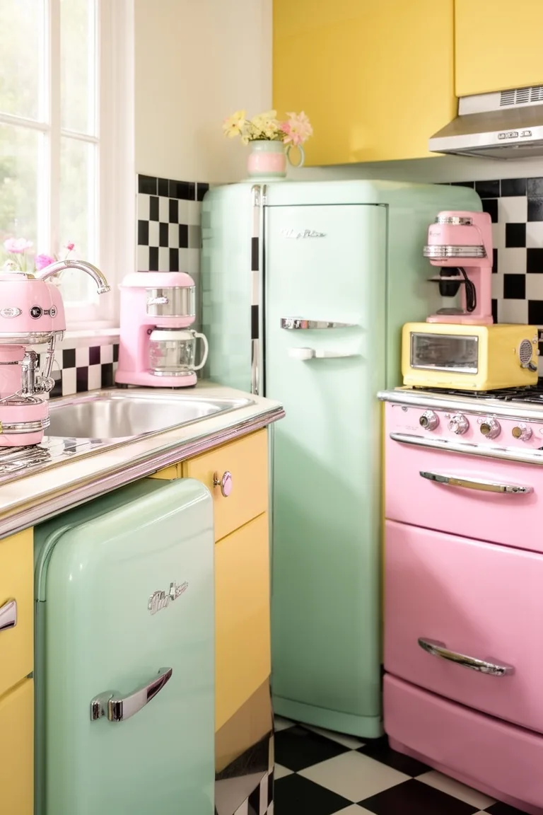 Retro kitchen pastel appliances, idea 3