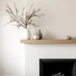 Minimalist modern style fall mantel decor
