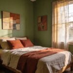 Sage green and terracotta bedroom ideas