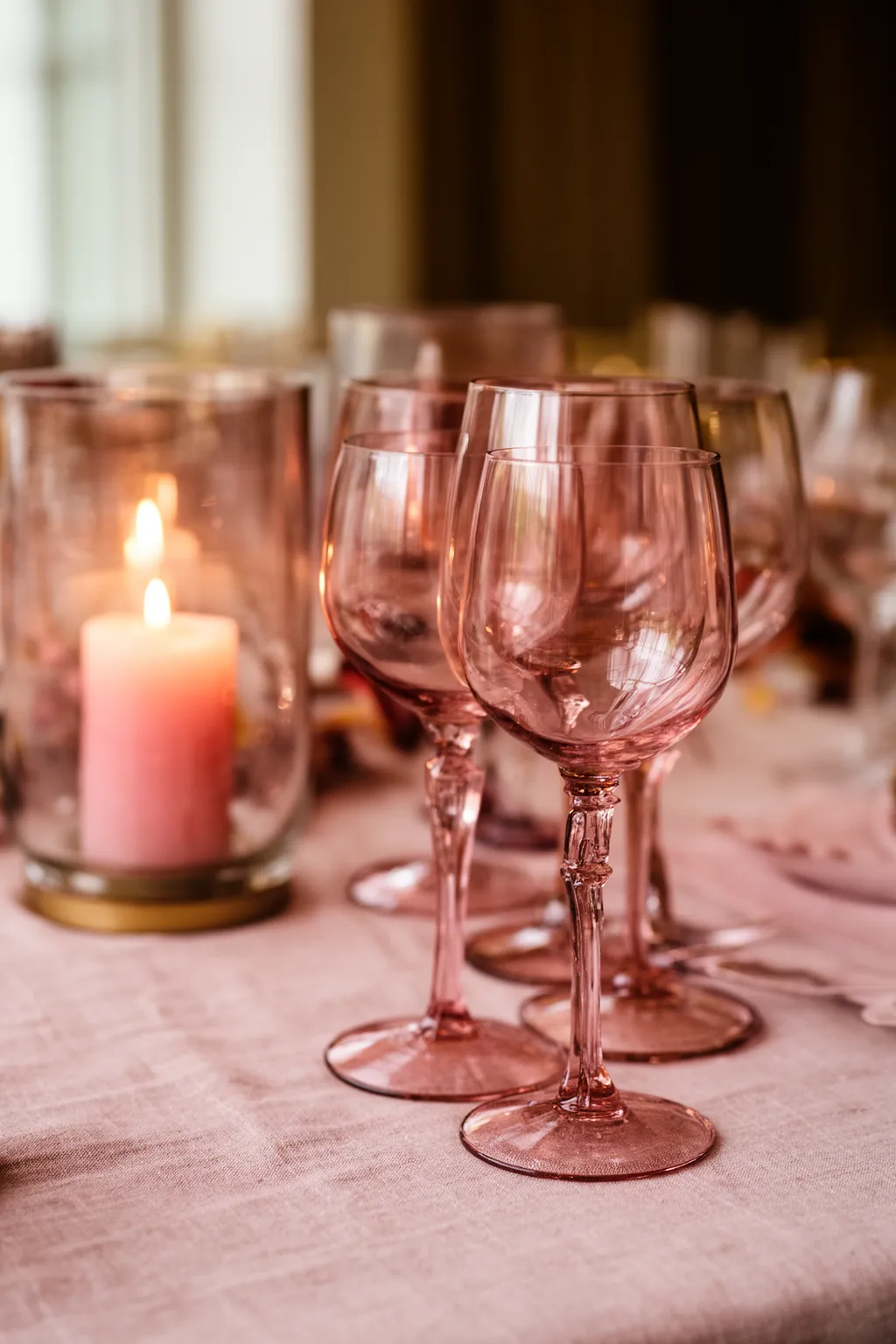 Vintage glassware fall wedding tablescape variation 2
