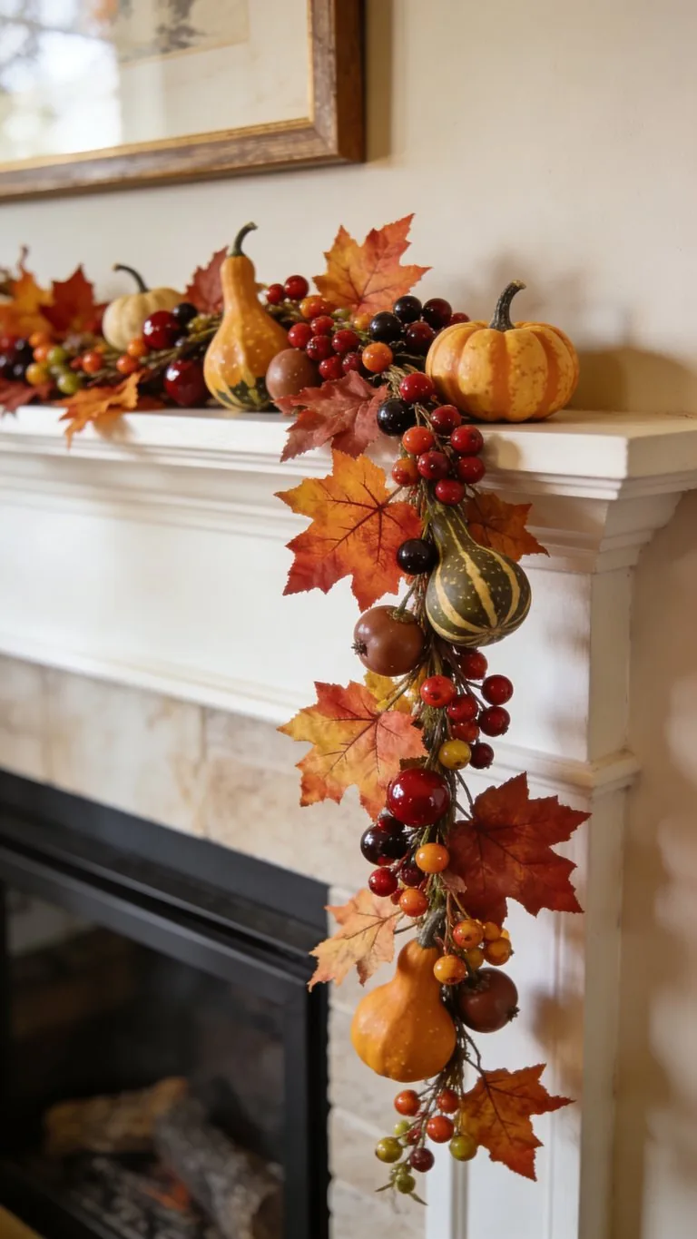 Thanksgiving mantel decor idea 6