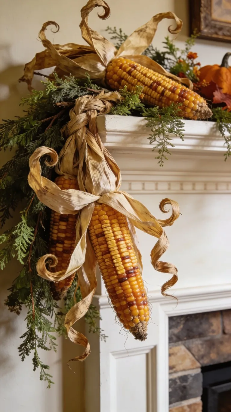 Thanksgiving mantel decor idea 7