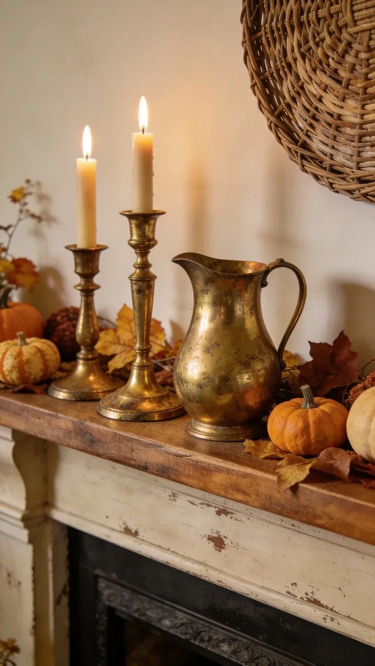 Thanksgiving mantel decor idea 9