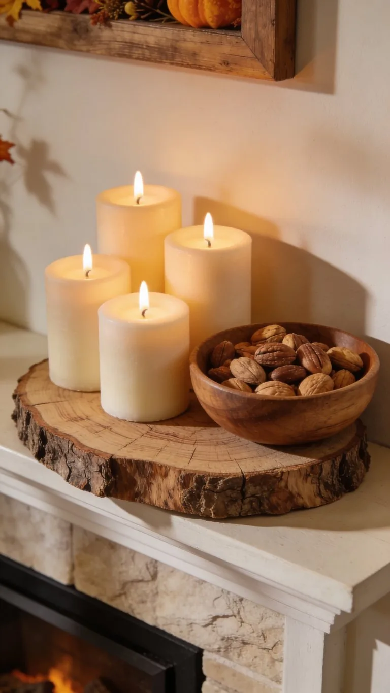Thanksgiving mantel decor idea 11