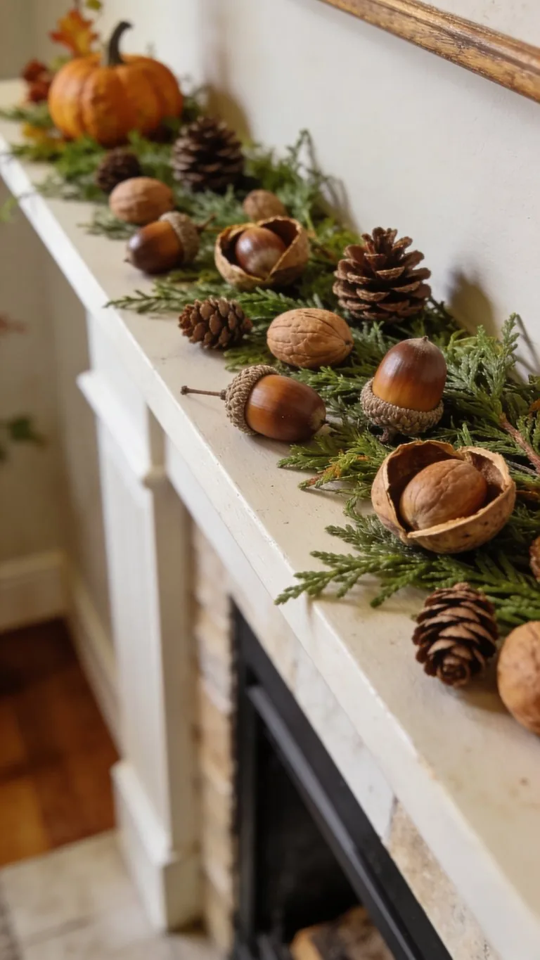 Thanksgiving mantel decor idea 14