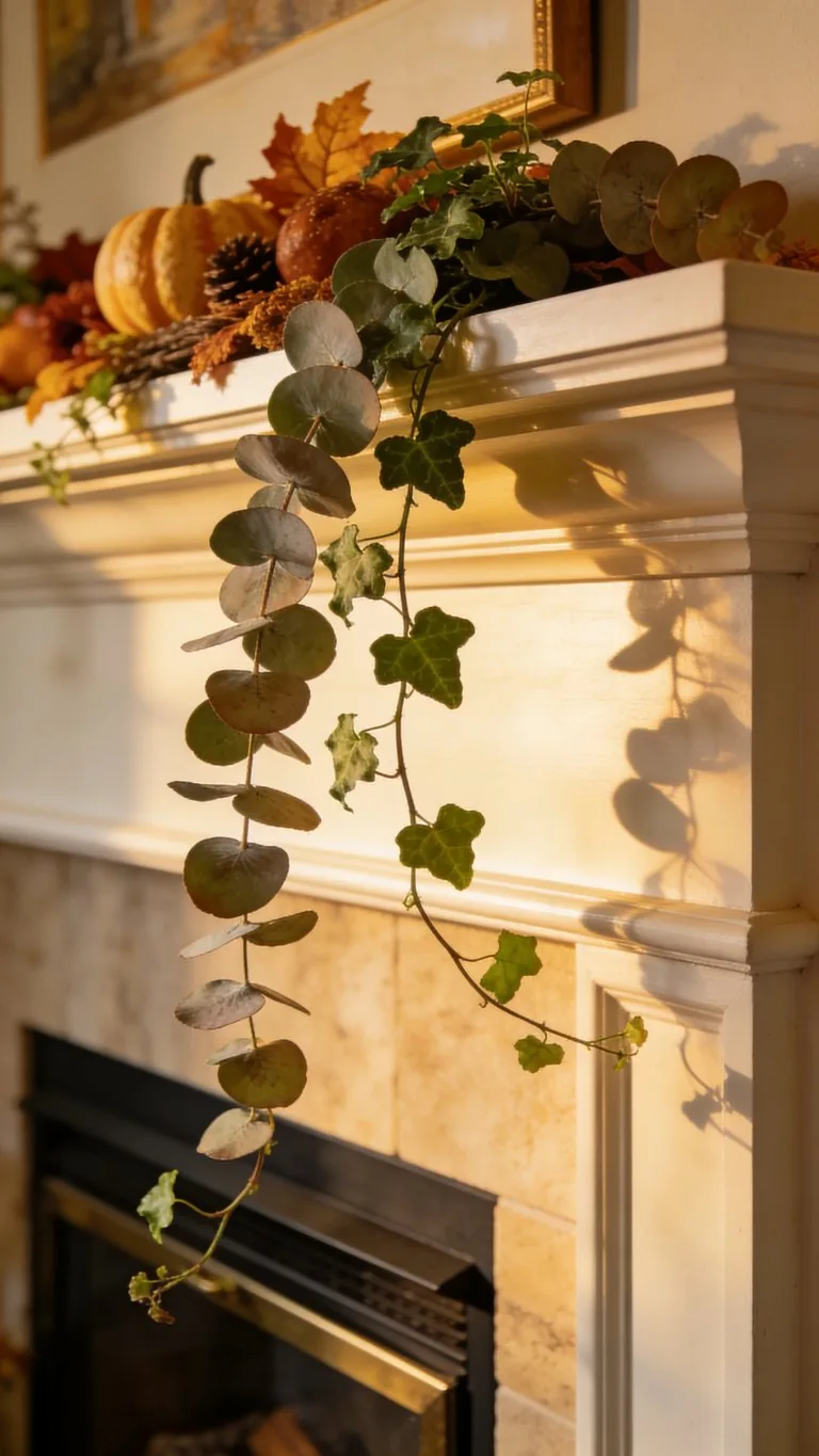 Thanksgiving mantel decor idea 15