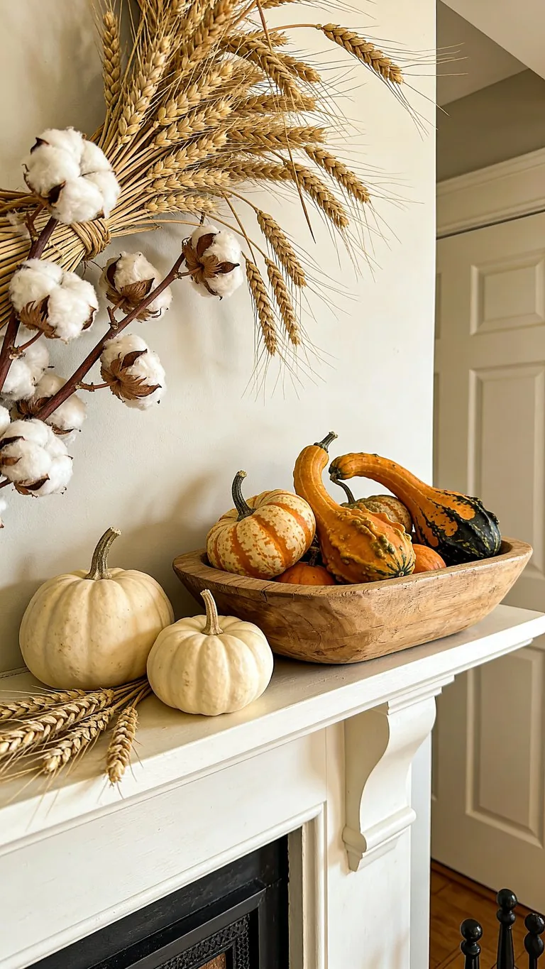 Thanksgiving mantel decor idea 21