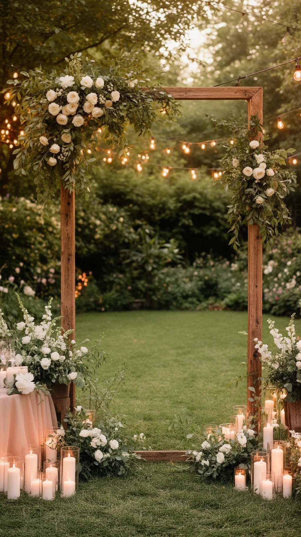 Rustic wooden frame photo backdrop