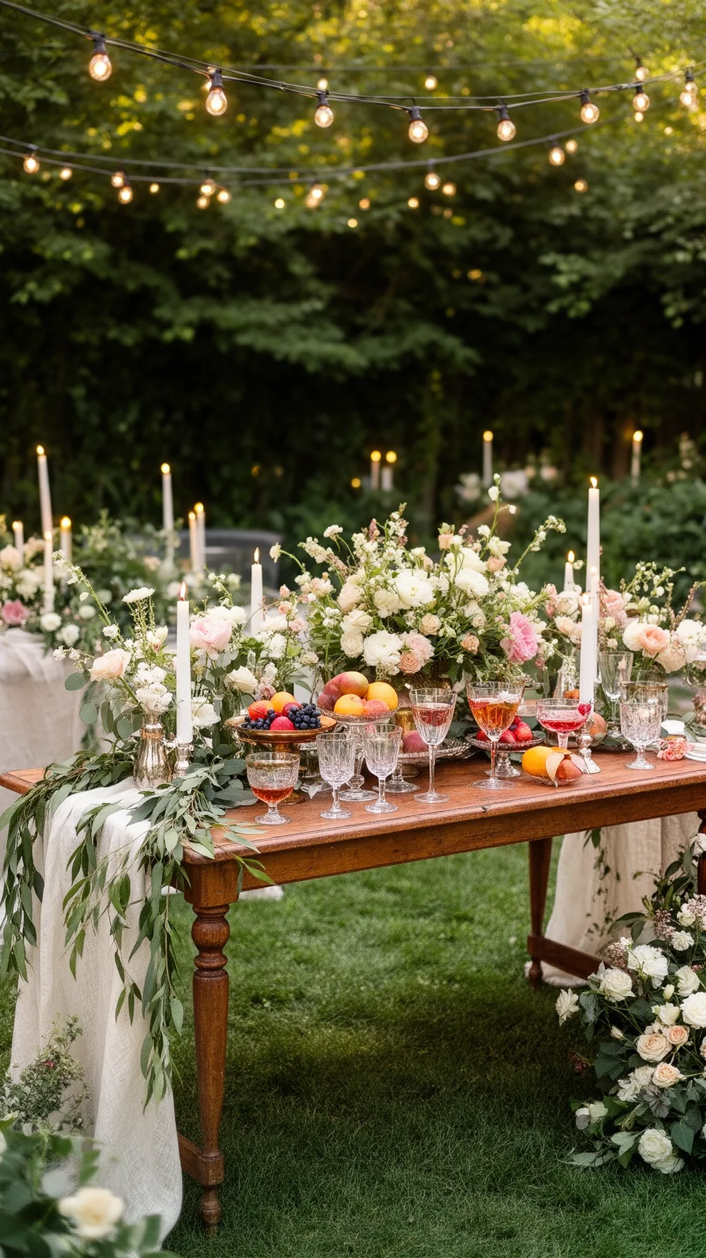 Charming garden drinks table