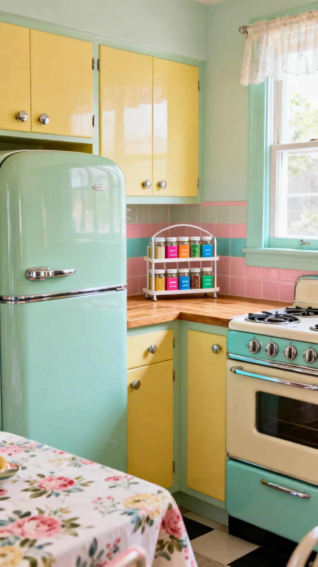 Colorful spice jars