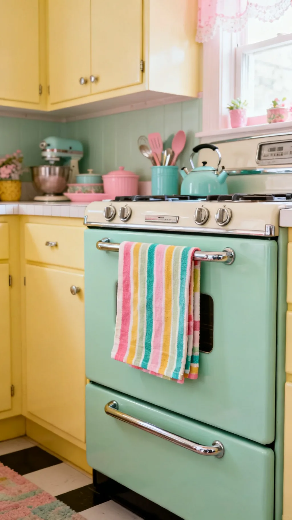 Colorful striped tea towels