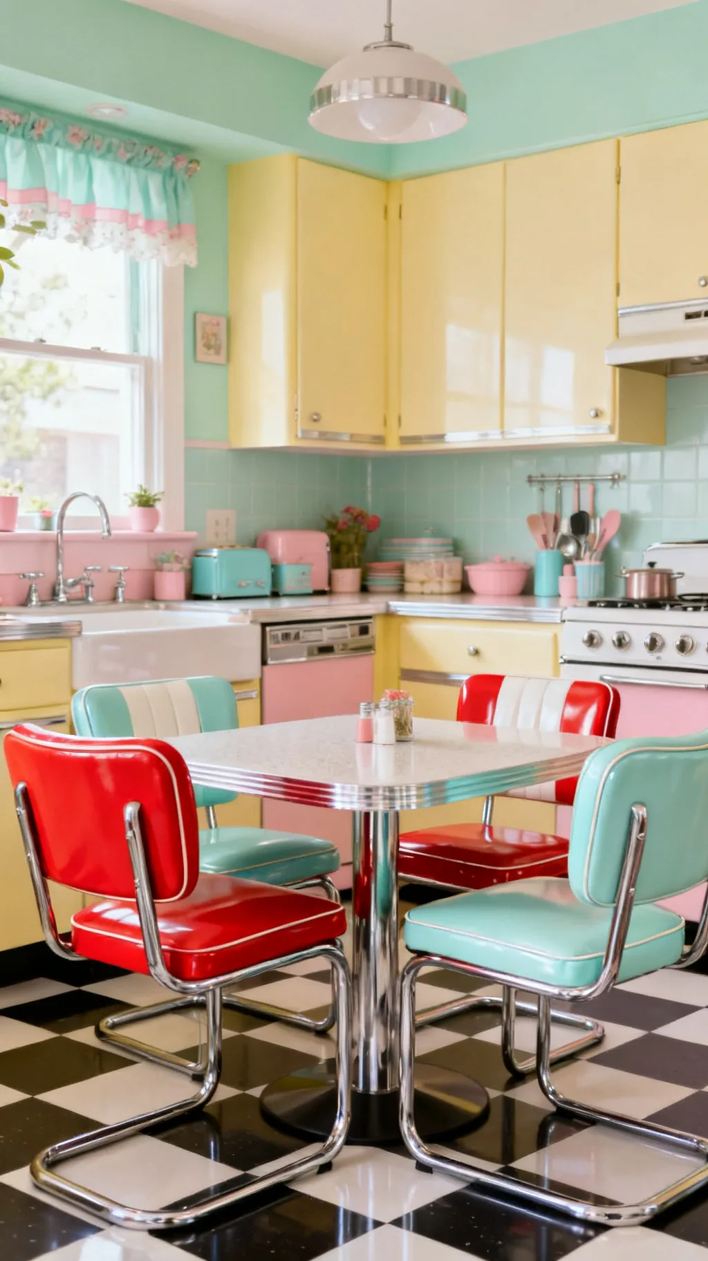 Chrome and formica retro dinette set