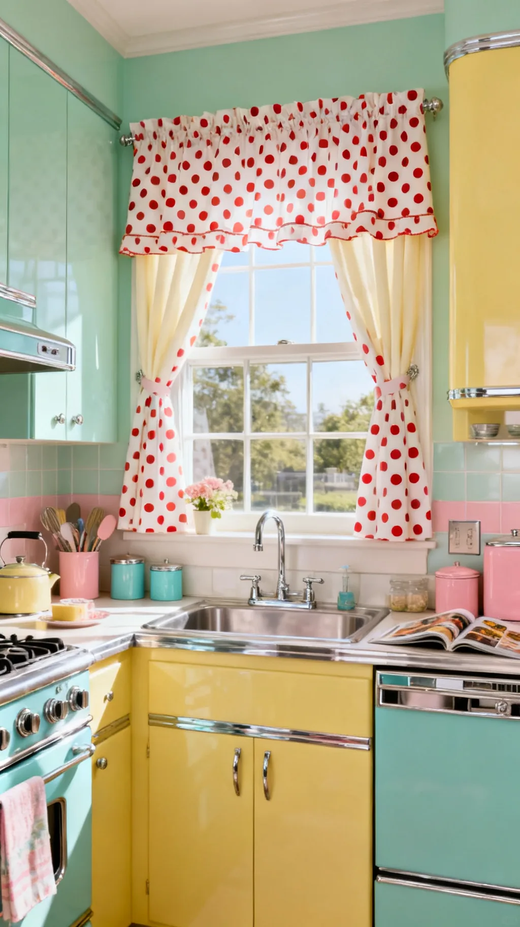 Polka-dot curtains