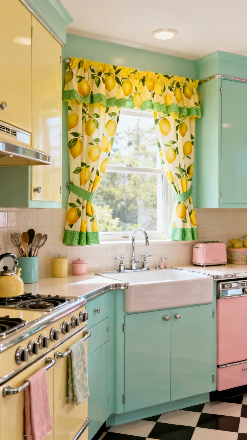 Lemon print curtains