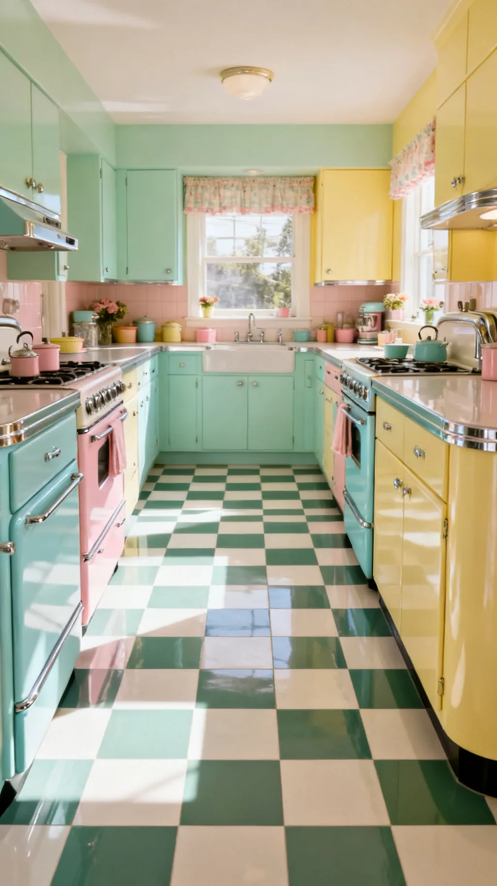 Large-scale checkerboard floor