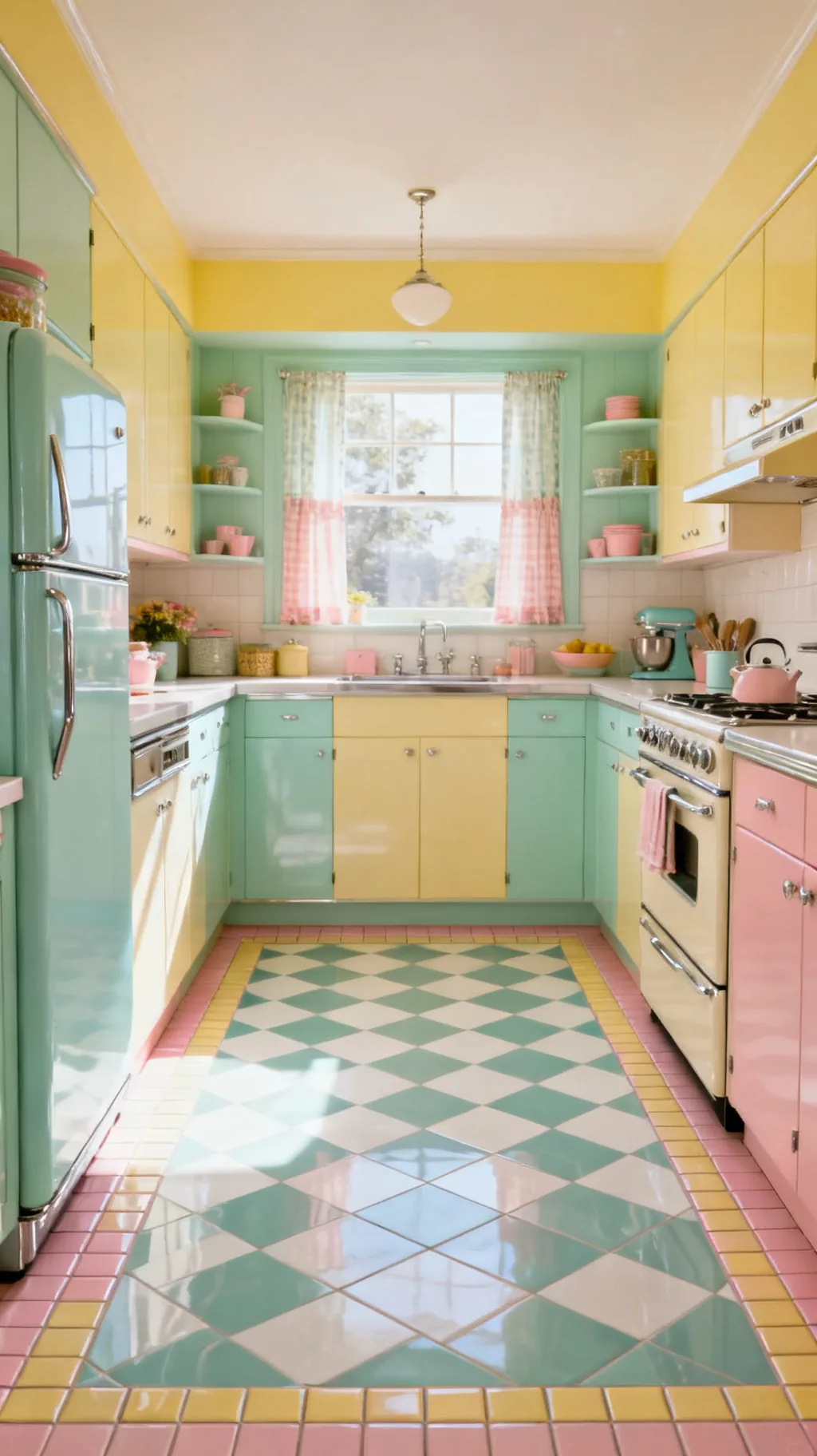 Bordered checkerboard floor