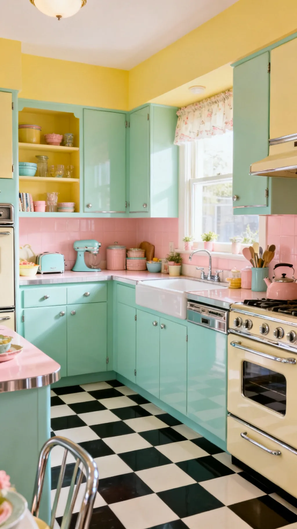 Floor with mint cabinets
