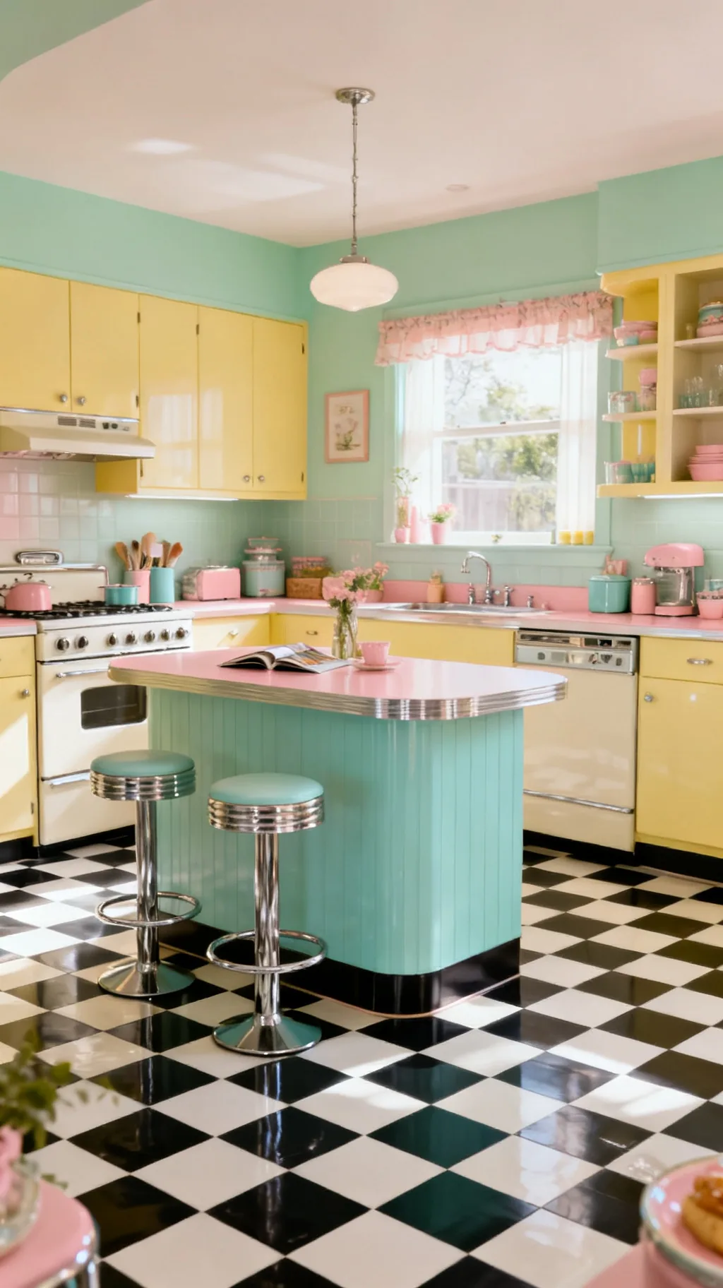 Floor under a kitchen island