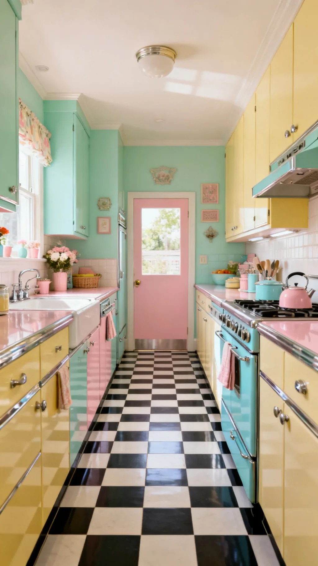 Floor in a galley kitchen