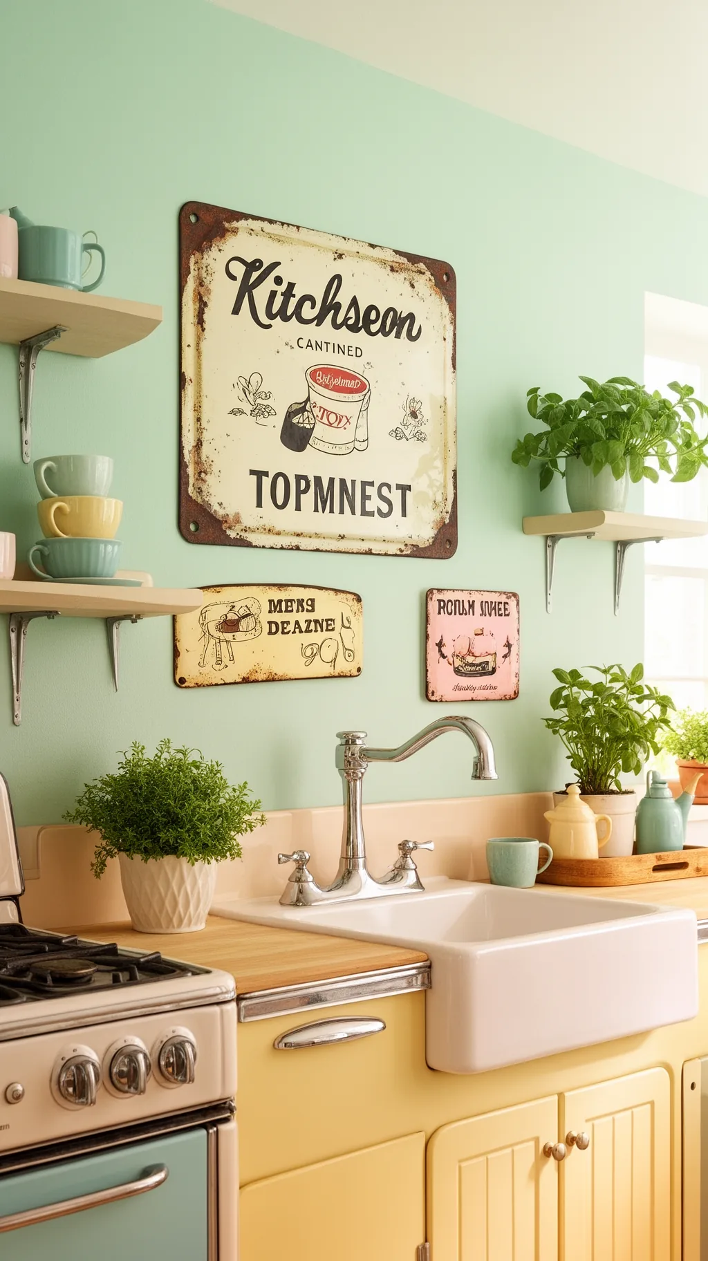Enamel vintage kitchen sign