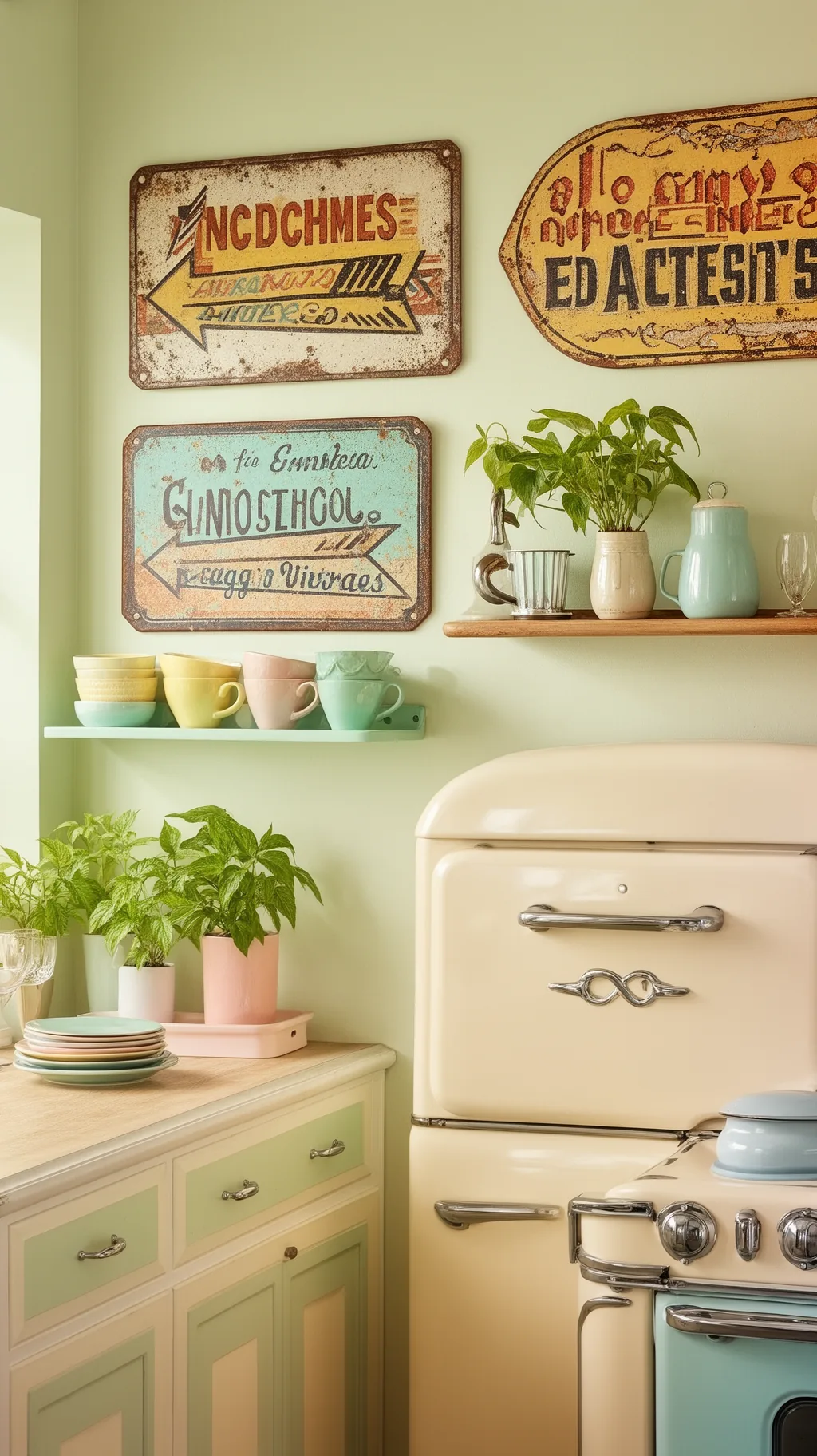Vintage metal arrow kitchen sign