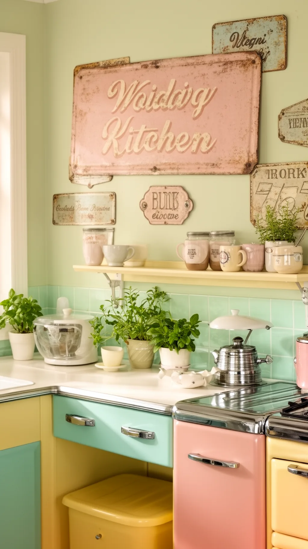 Blush pink script kitchen sign