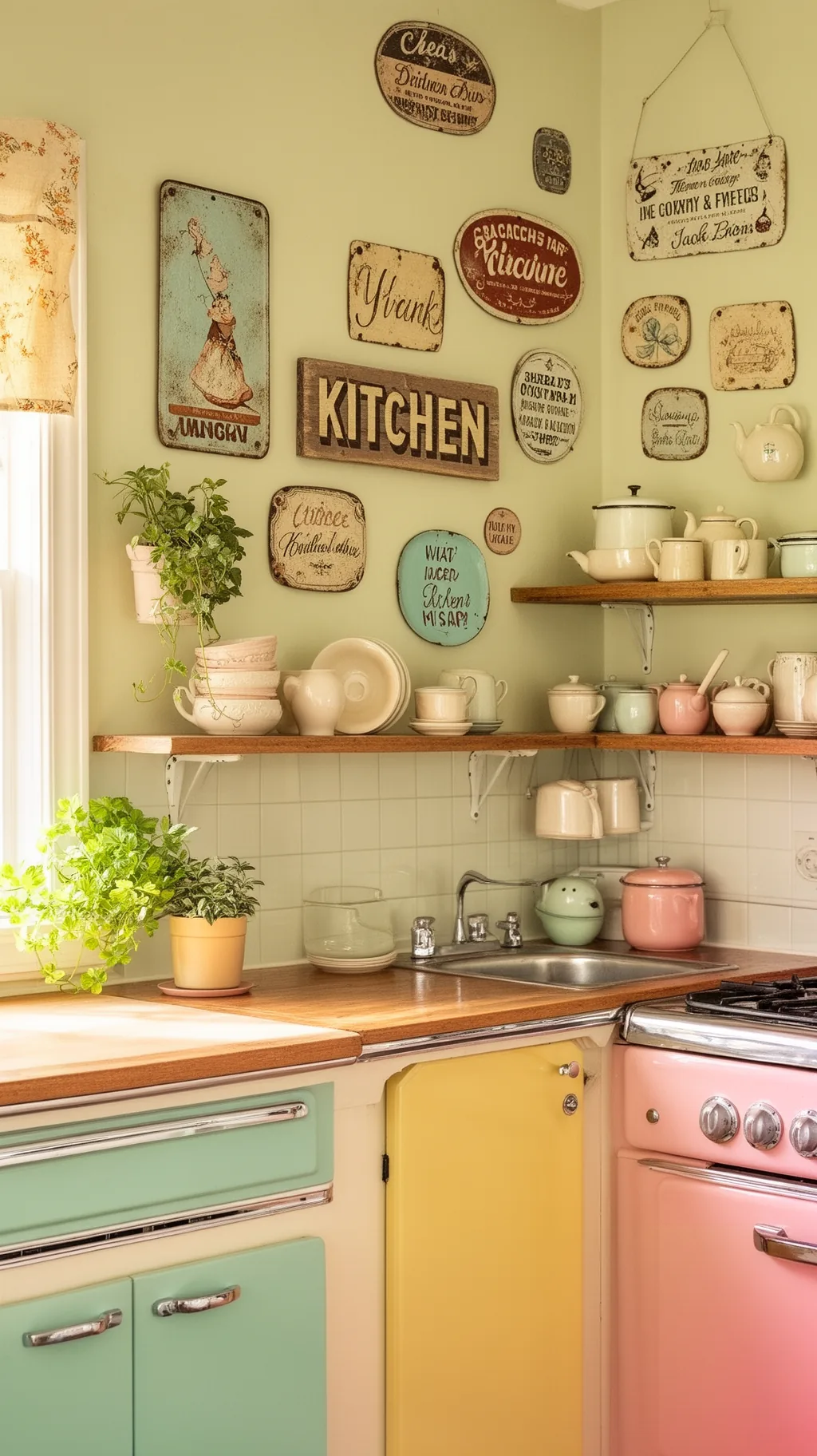 Hand-painted wood kitchen sign