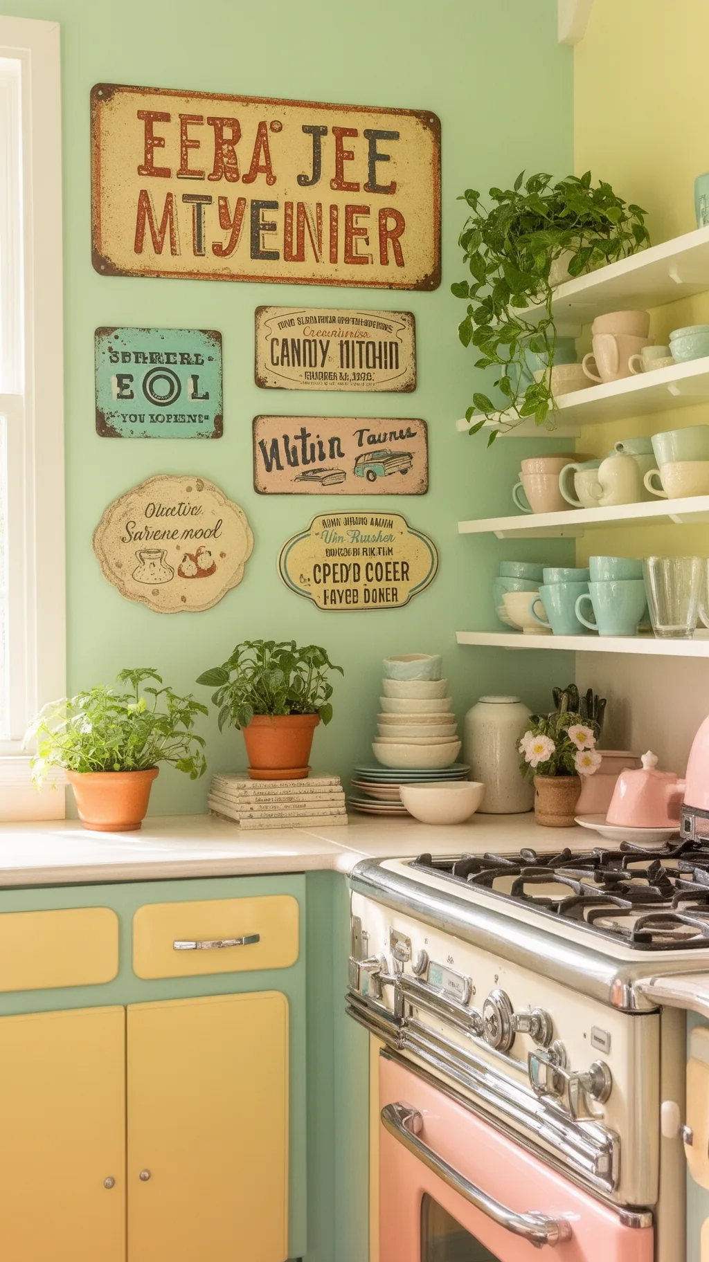 Retro diner style kitchen sign
