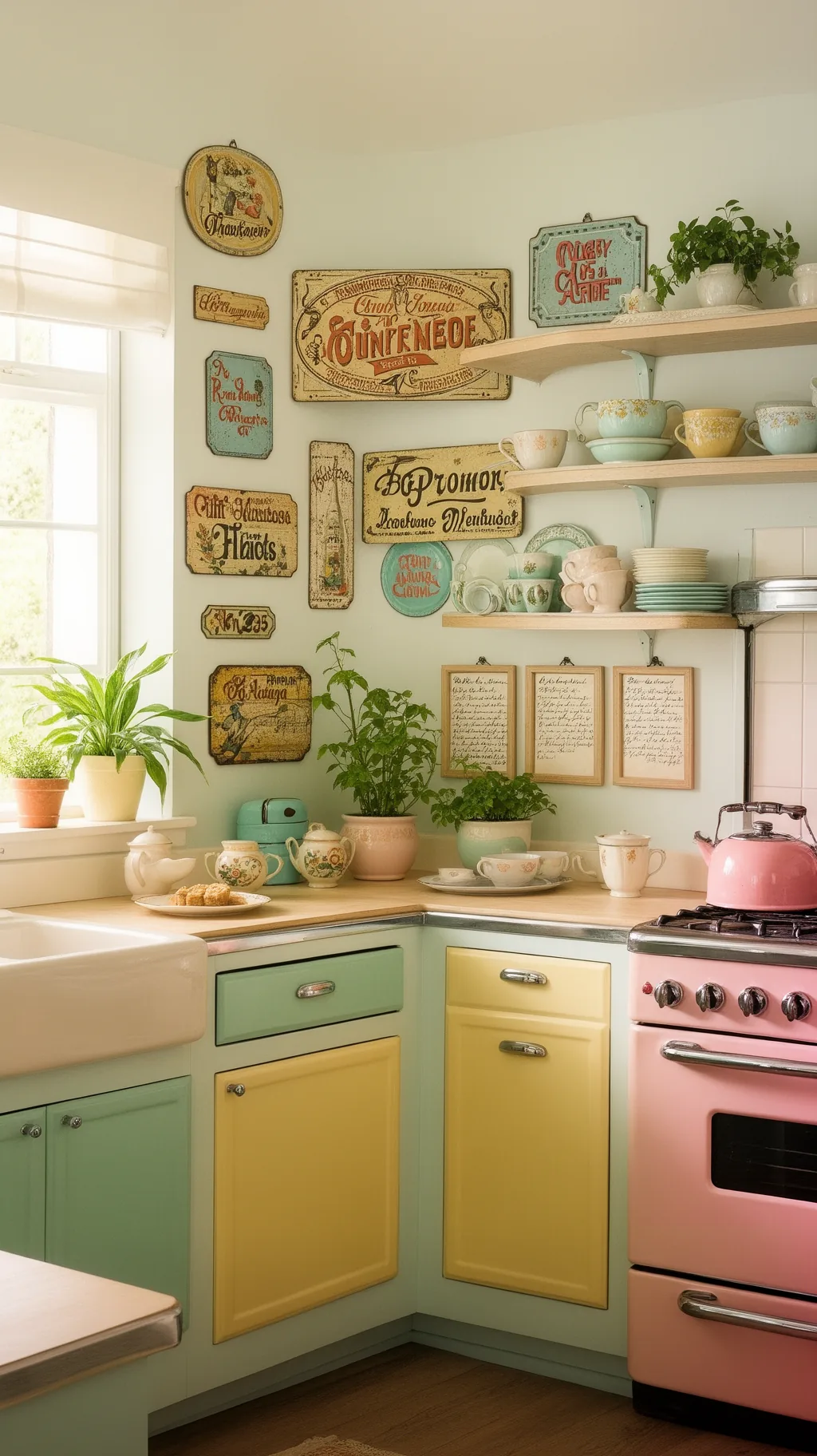 Framed vintage recipe cards