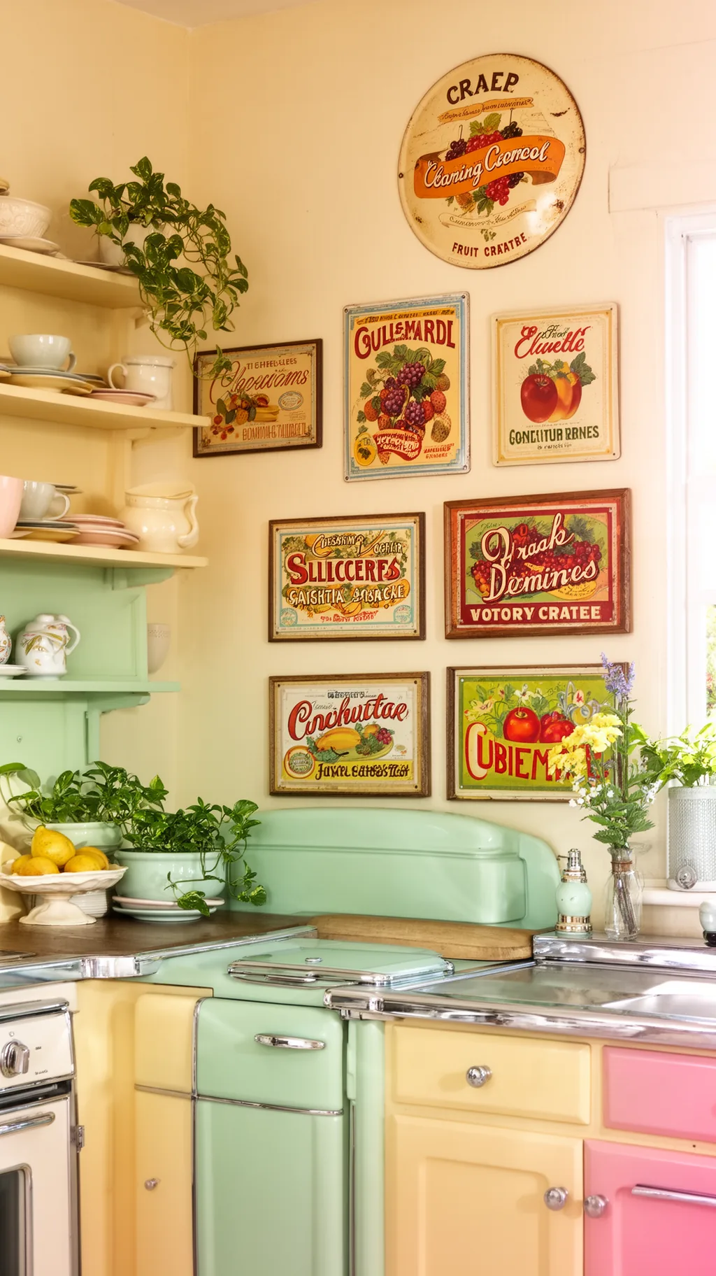 Vintage crate label signs