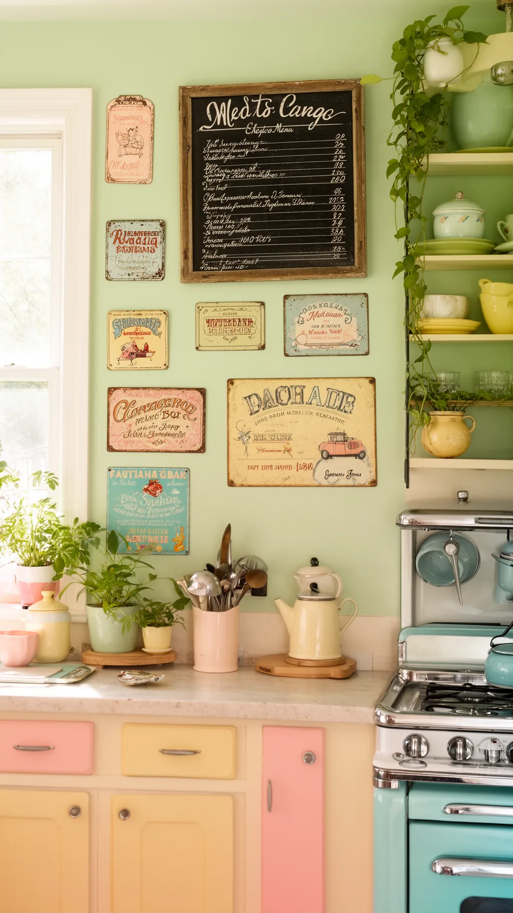 Vintage chalkboard menu sign