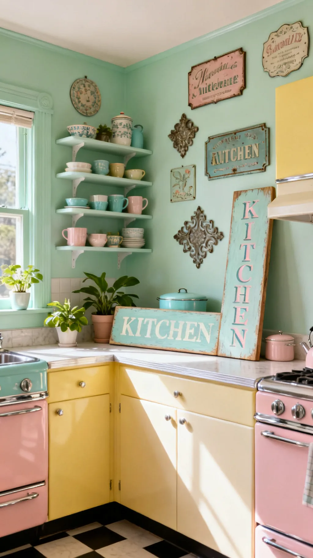 DIY vintage kitchen sign project