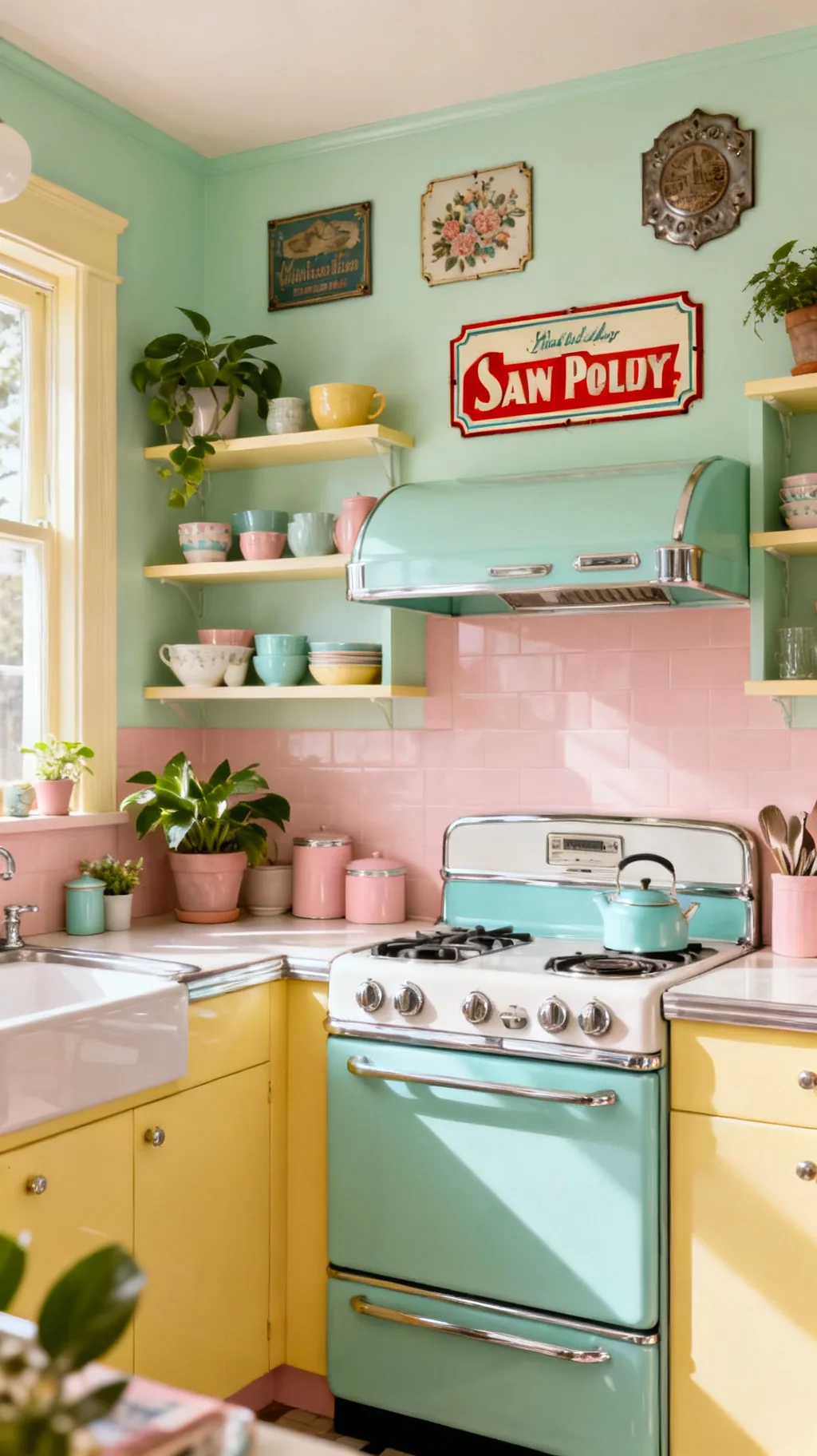 Vintage kitchen sign over the stove