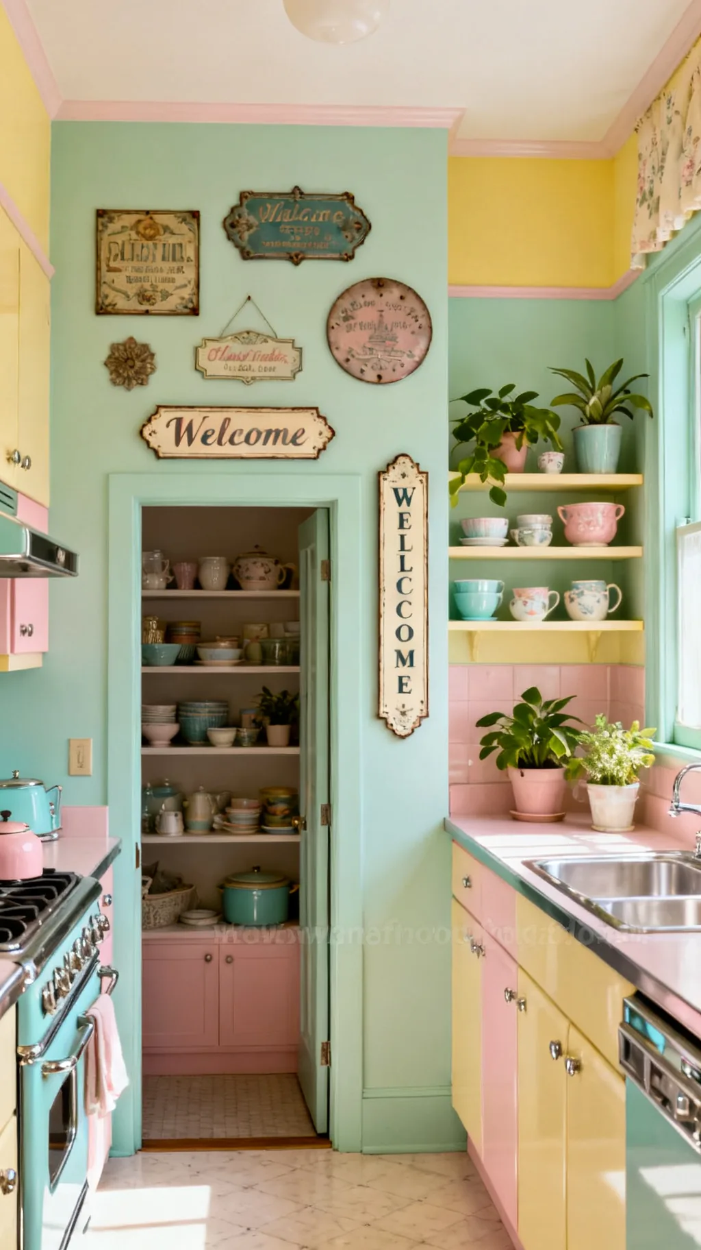 Over-the-door vintage kitchen sign