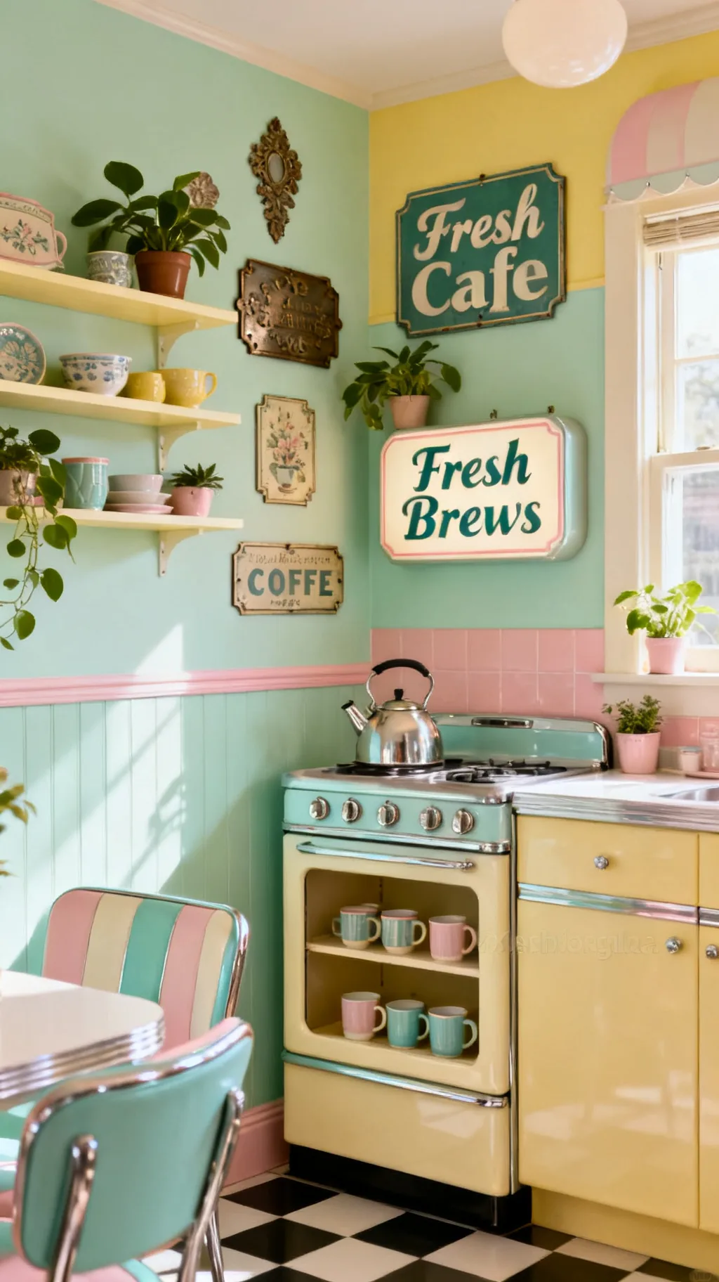 Coffee bar vintage kitchen sign