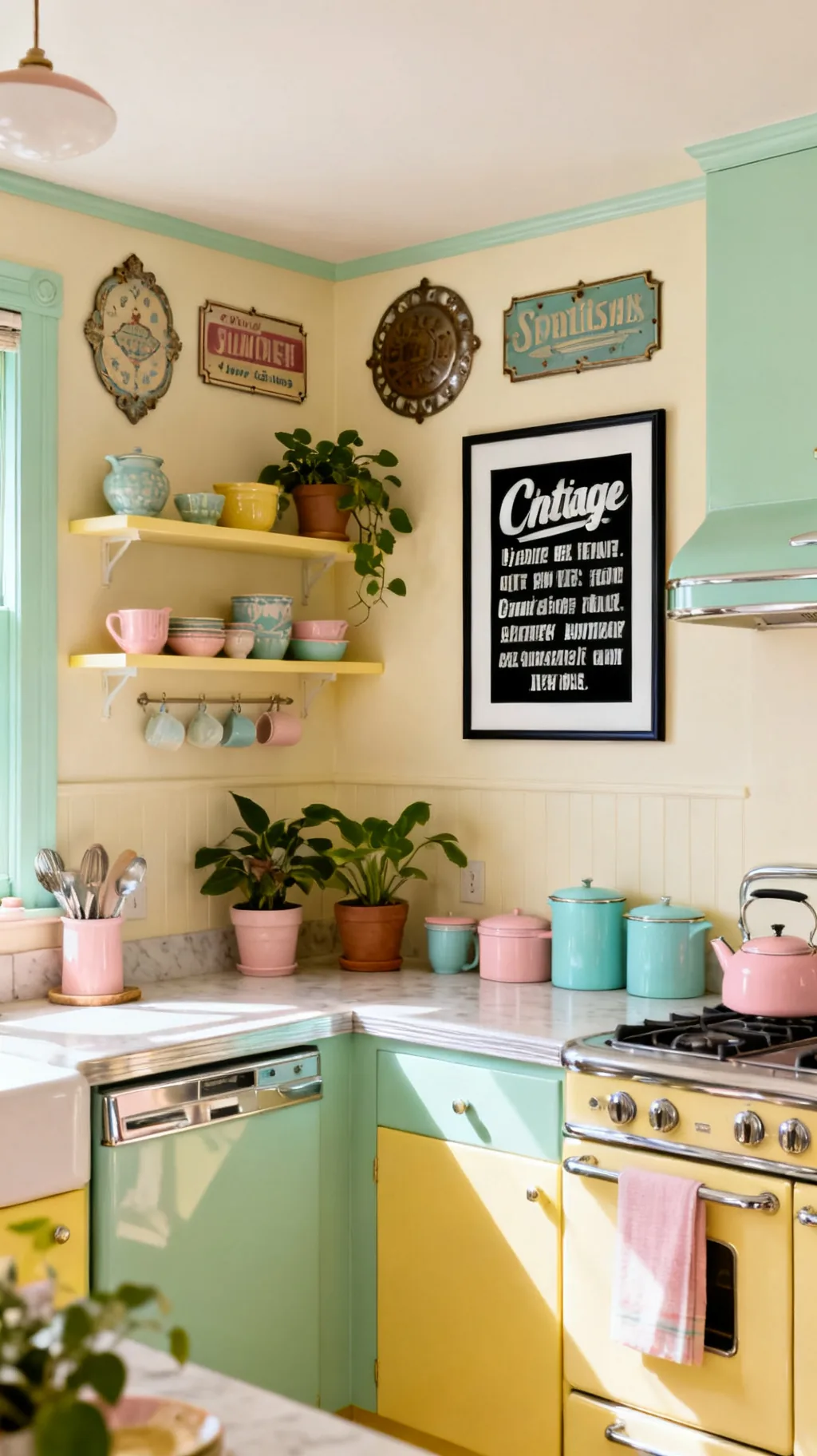 Black and white typography vintage kitchen sign