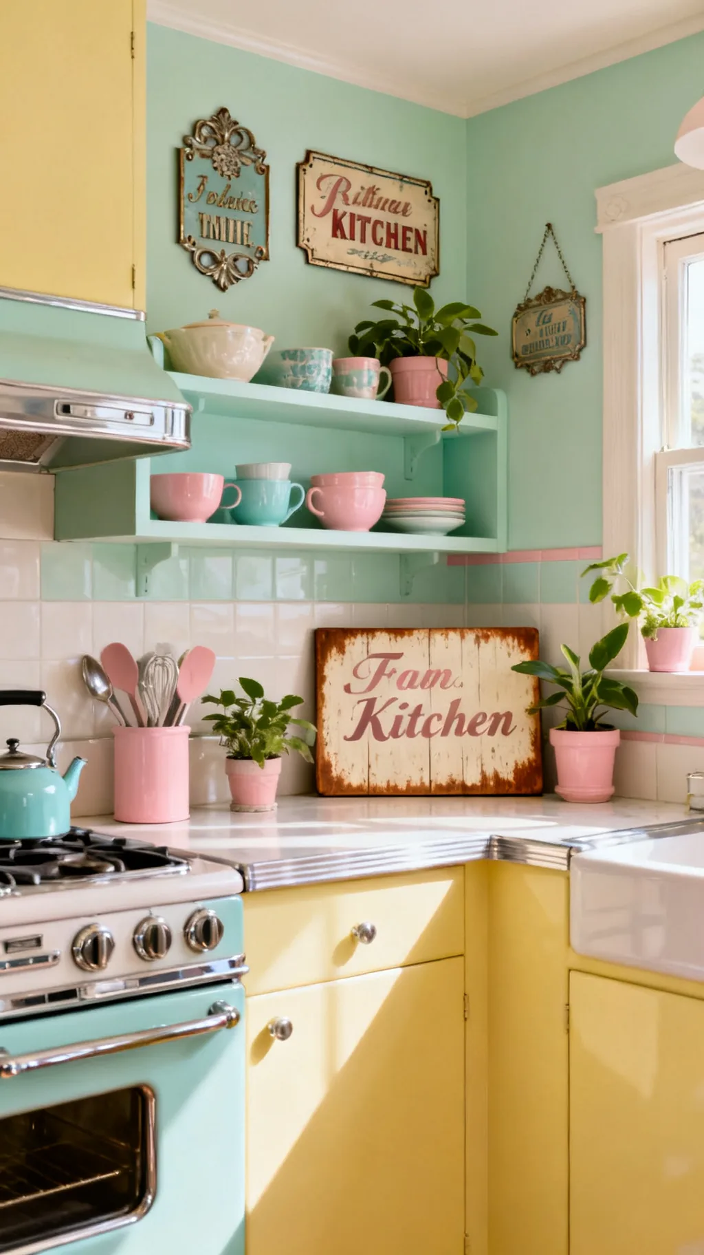 Distressed and aged vintage kitchen sign