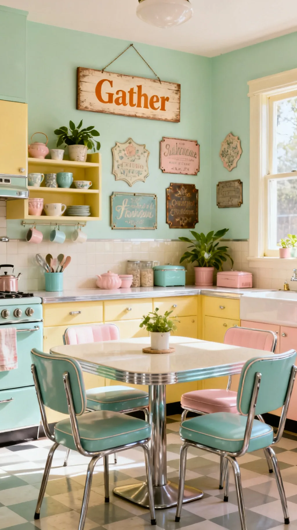 Sentimental gather vintage kitchen sign