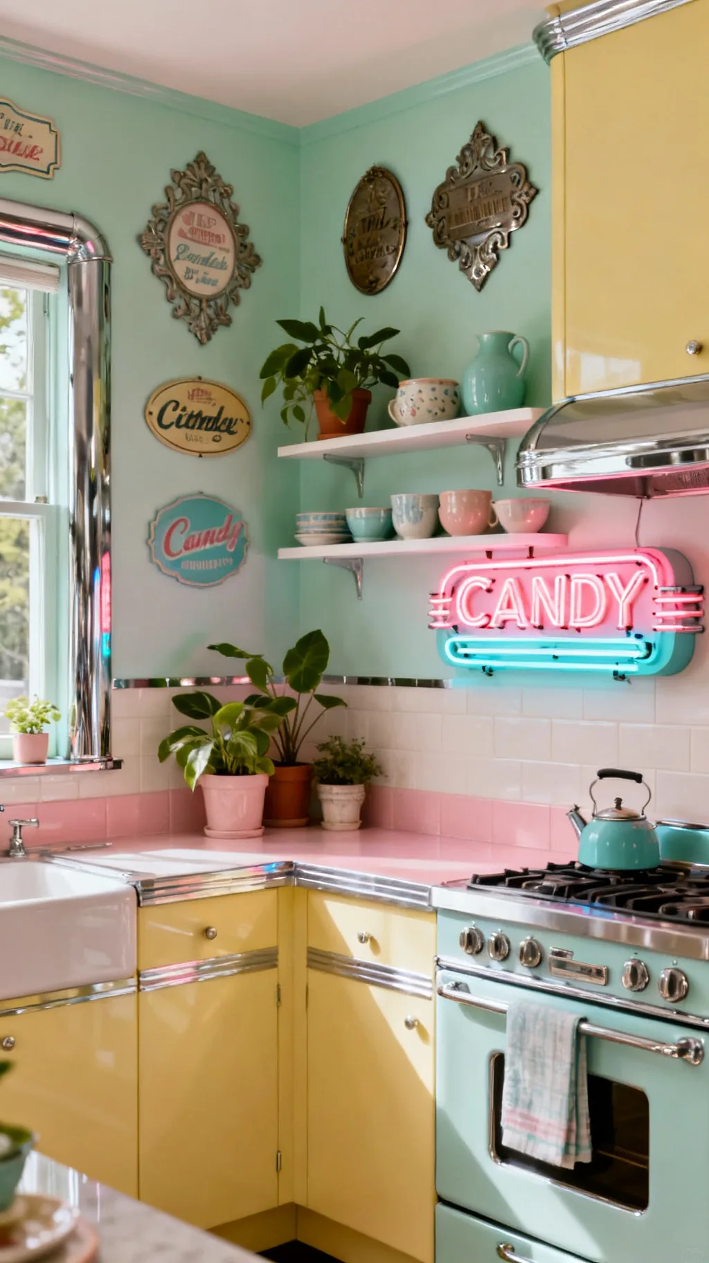 Retro diner style vintage kitchen sign