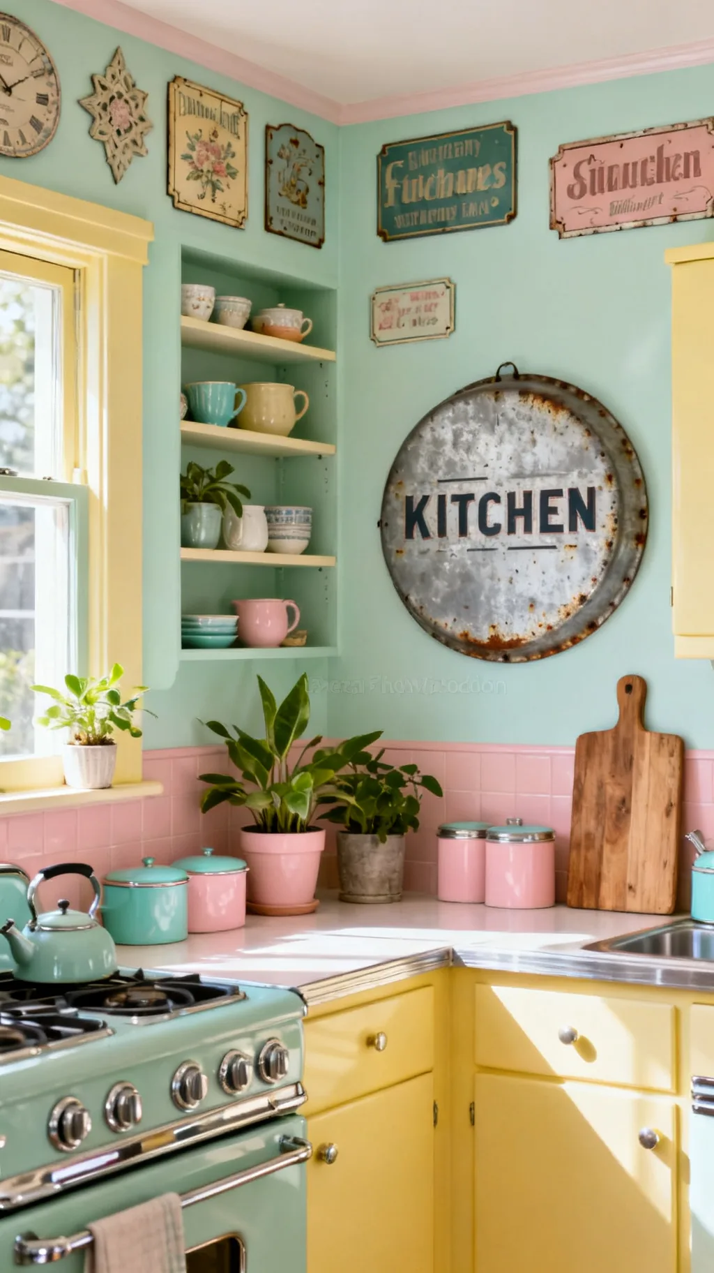 Galvanized metal vintage kitchen sign