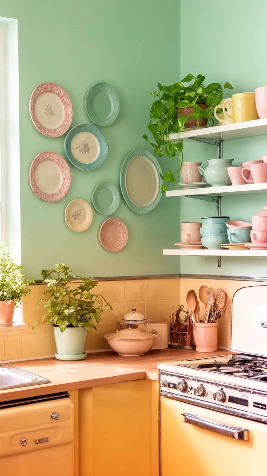 Vintage plate wall
