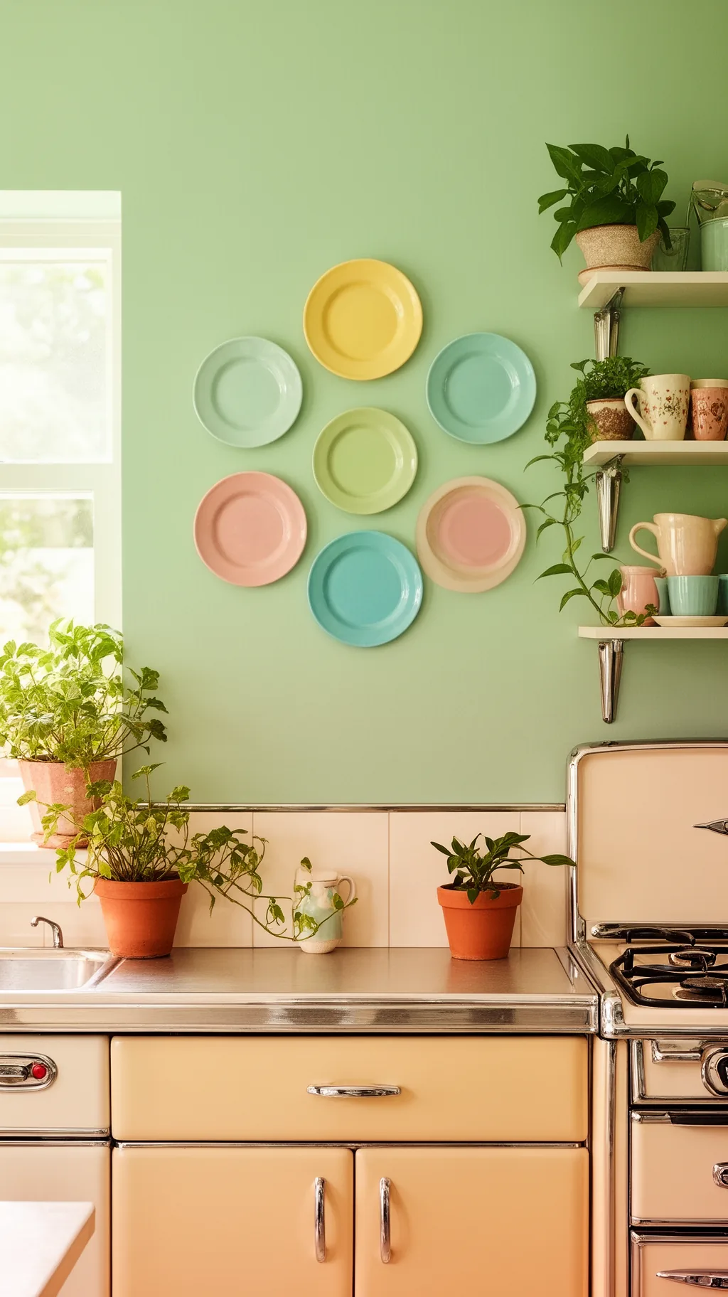 Pastel saucer wall art