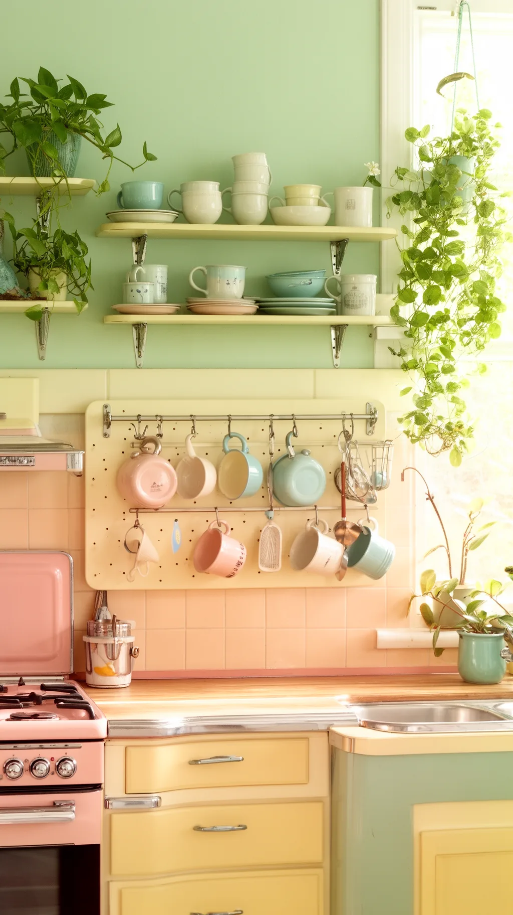 Pastel enamelware pegboard