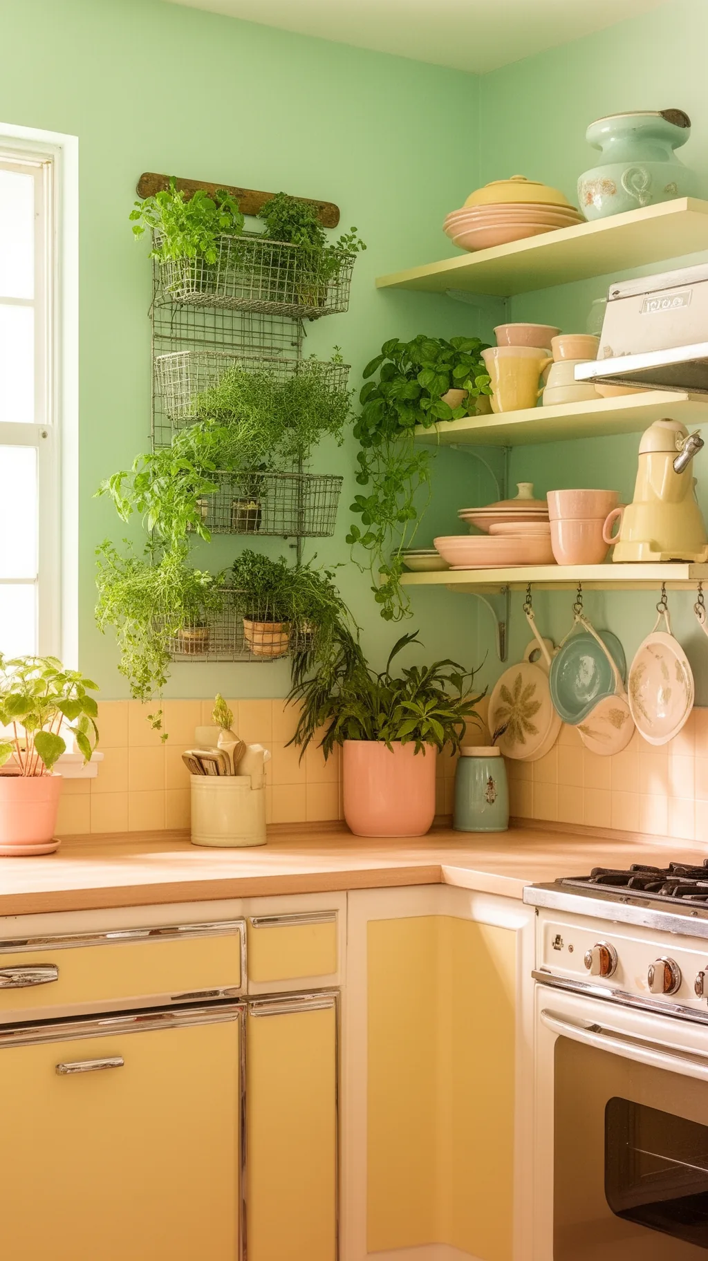 Wall-mounted wire baskets