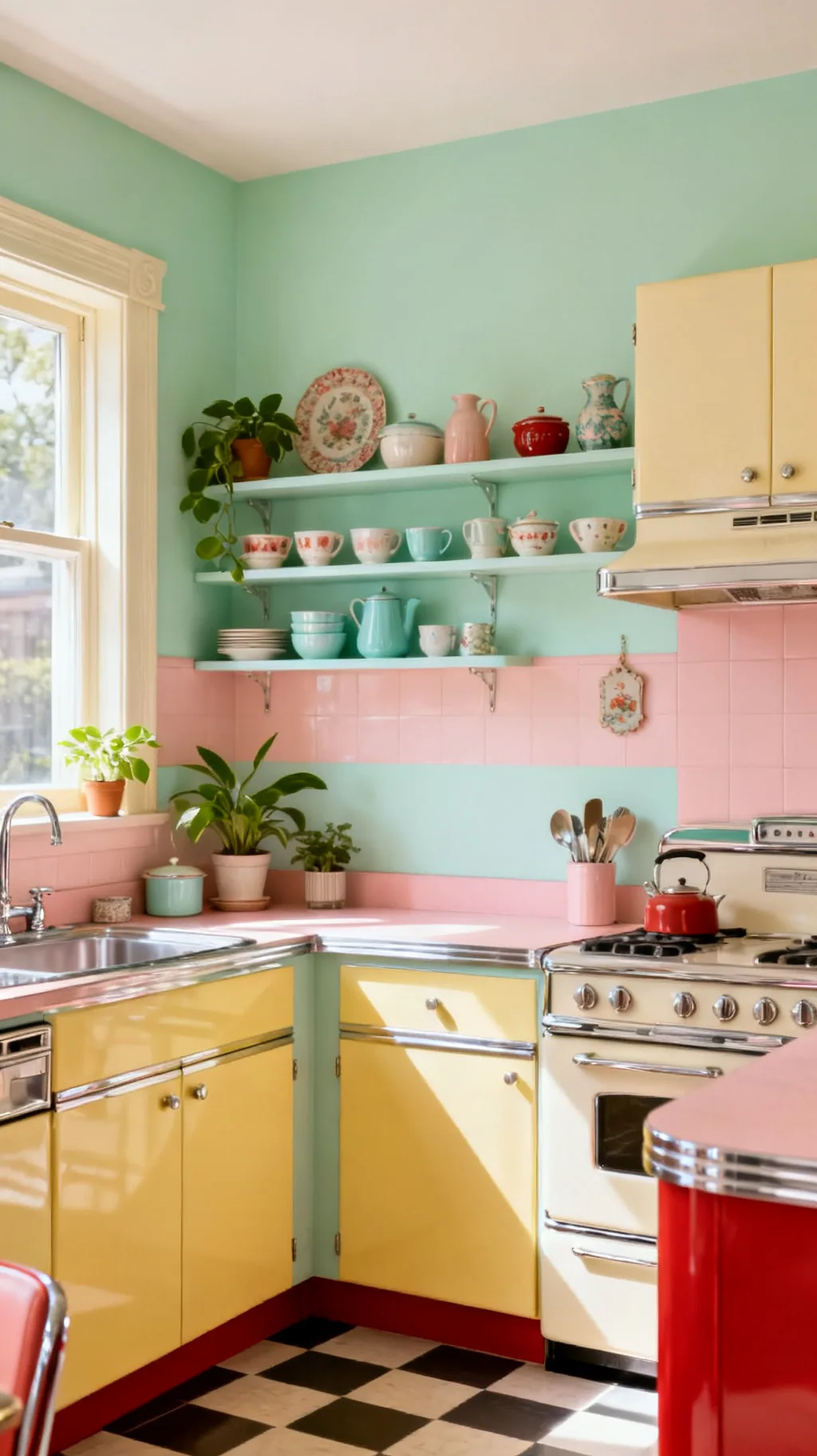Vintage kitchen wall decor in a cohesive color story